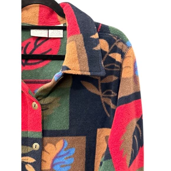 Blair Fleece Barn Jacket Cardigan Patchwork Autumn Cabincore Sz M Multicolor Vtg - Picture 6 of 8